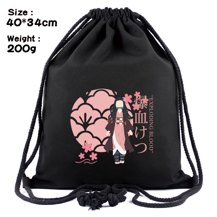 Demon Slayer Kimets Anime Coloring Book Drawstring Backpack 40X34cm 200g