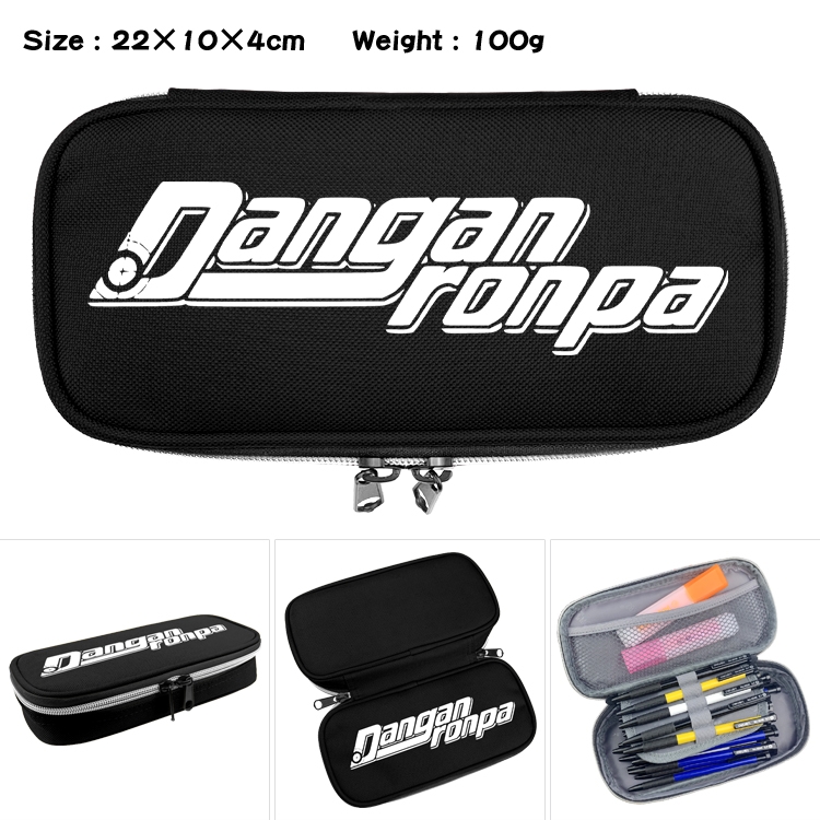 Dangan-Ronpa Anime Waterproof canvas zipper clamshell pencil case pencil case 22x10x4cm
