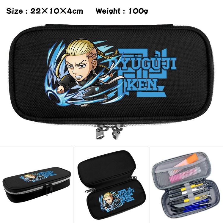 Tokyo Revengers Anime Waterproof canvas zipper clamshell pencil case pencil case 22x10x4cm