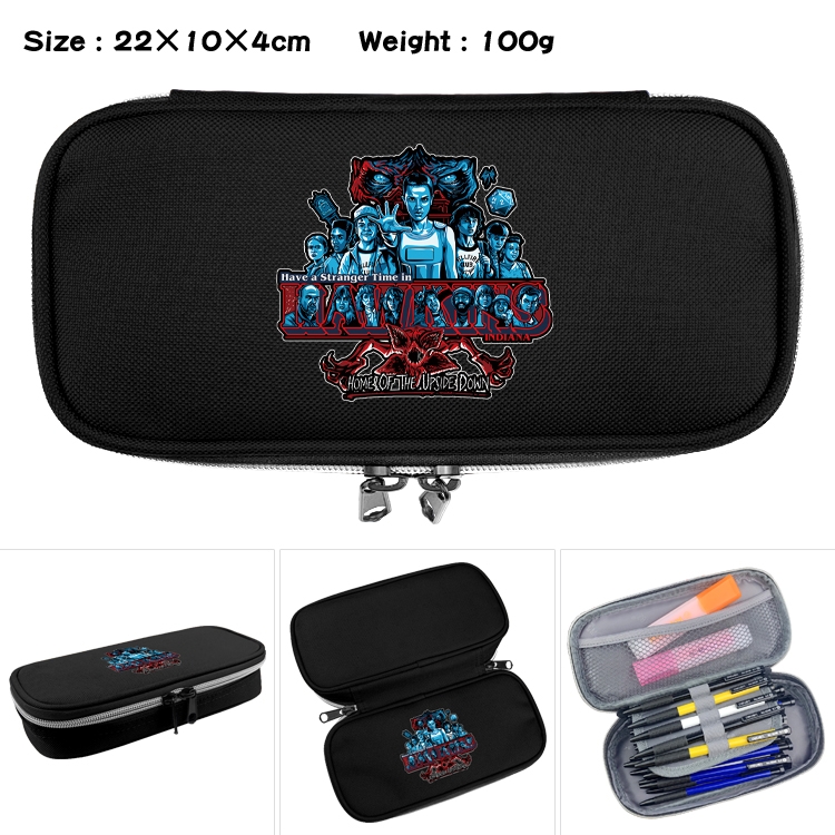 Stranger Things Anime Waterproof canvas zipper clamshell pencil case pencil case 22x10x4cm