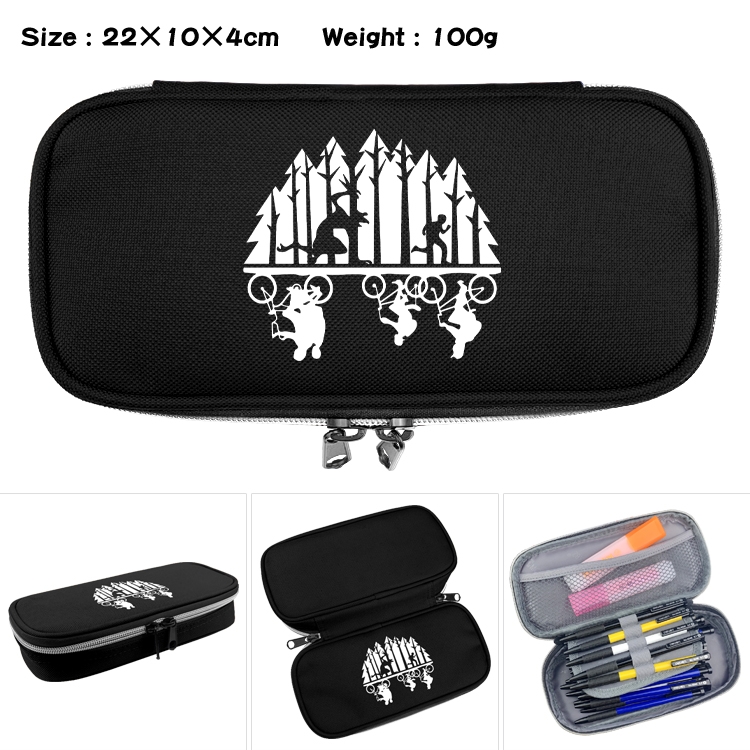 Stranger Things Anime Waterproof canvas zipper clamshell pencil case pencil case 22x10x4cm