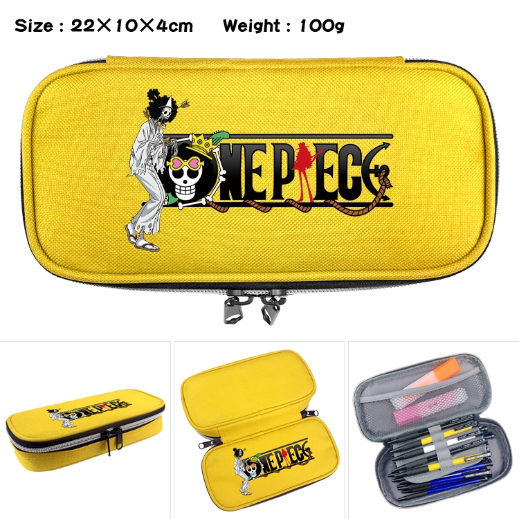 One Piece Anime Waterproof canvas zipper clamshell pencil case pencil case 22x10x4cm