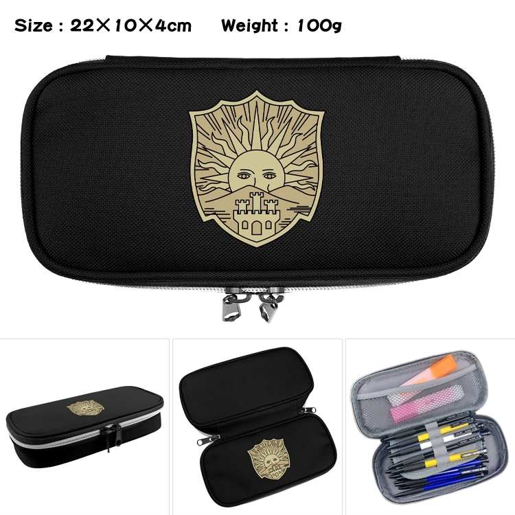 black clover Anime Waterproof canvas zipper clamshell pencil case pencil case 22x10x4cm