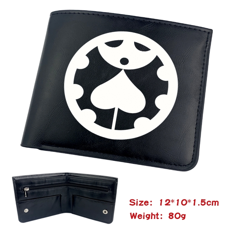 JoJos Bizarre Adventure Anime Black Leather Magnetic Buckle Two Fold Card Holder Wallet 22.5X13.5CM