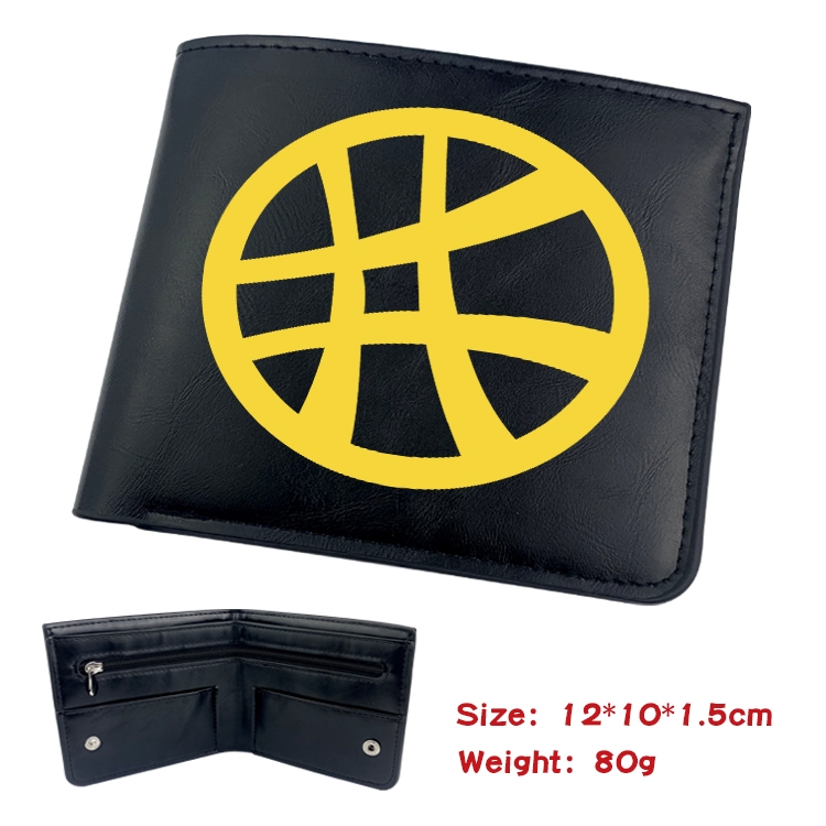 Super hero Anime Black Leather Magnetic Buckle Two Fold Card Holder Wallet 22.5X13.5CM