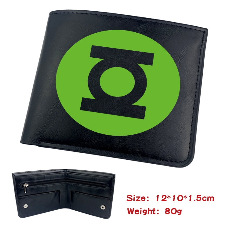 Super hero Anime Black Leather Magnetic Buckle Two Fold Card Holder Wallet 22.5X13.5CM