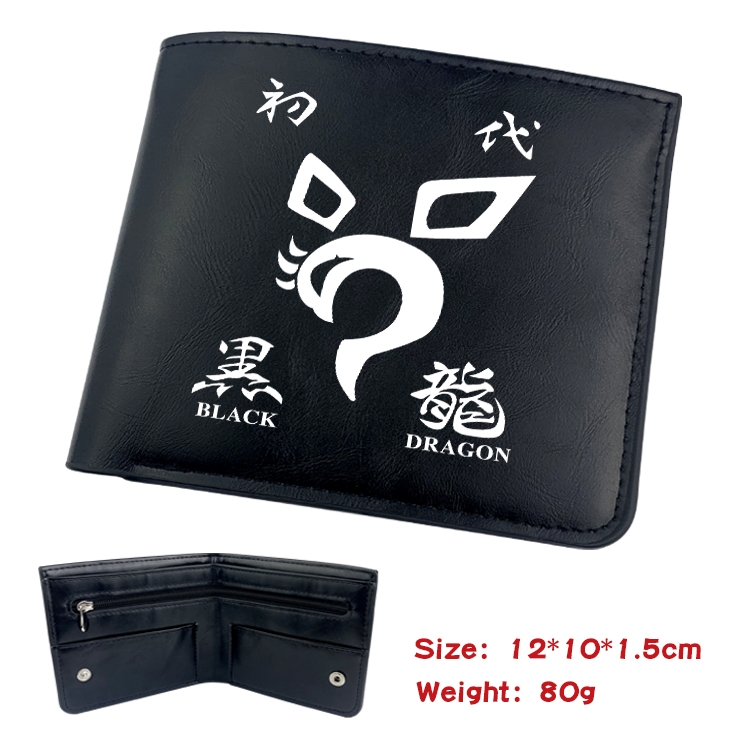 Tokyo Revengers Anime Black Leather Magnetic Buckle Two Fold Card Holder Wallet 22.5X13.5CM