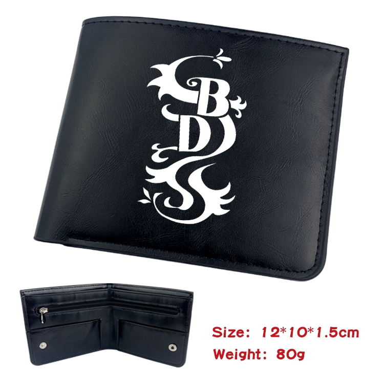 Tokyo Revengers Anime Black Leather Magnetic Buckle Two Fold Card Holder Wallet 22.5X13.5CM