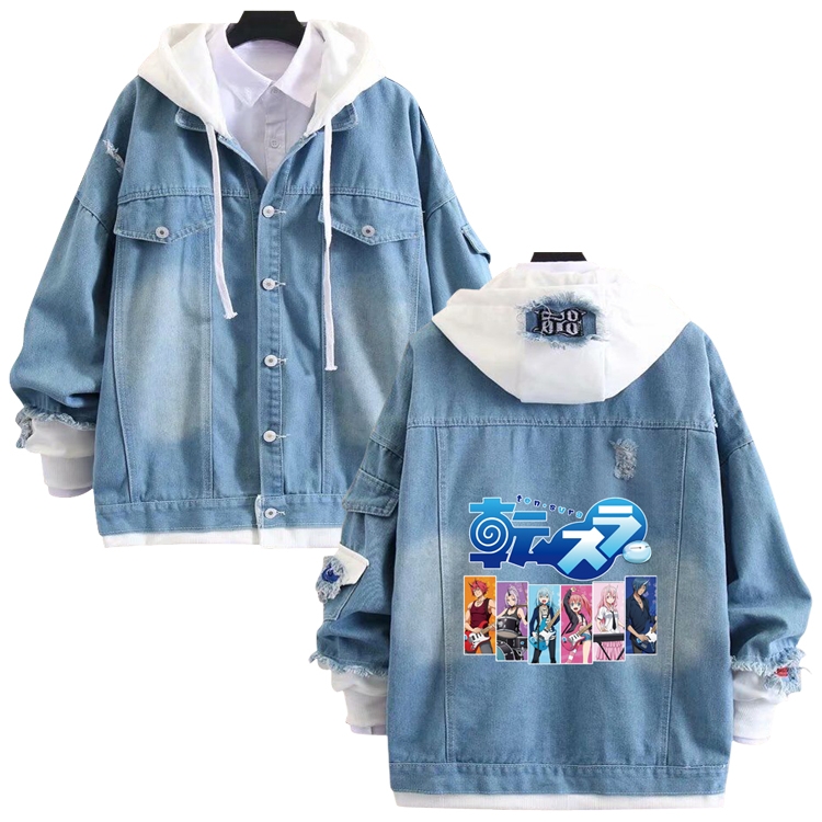 That Time I Got Slim anime stitching denim jacket top sweater from S to 4XL