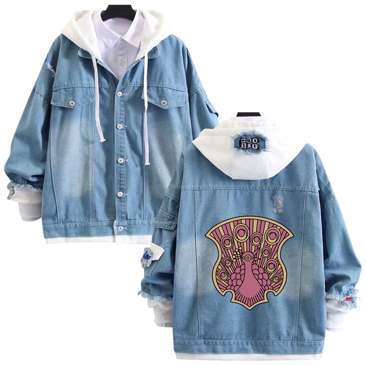 black clover anime stitching denim jacket top sweater from S to 4XL