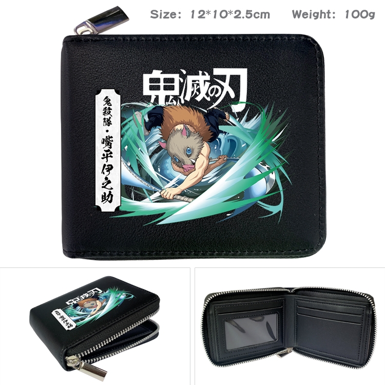 Demon Slayer Kimets Anime Full Color Short All Inclusive Zipper Wallet 10x12x2.5cm