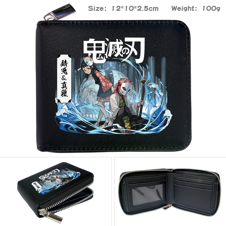 Demon Slayer Kimets Anime Full Color Short All Inclusive Zipper Wallet 10x12x2.5cm