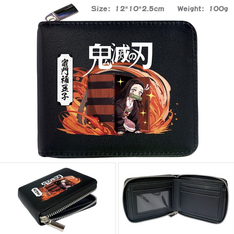 Demon Slayer Kimets Anime Full Color Short All Inclusive Zipper Wallet 10x12x2.5cm