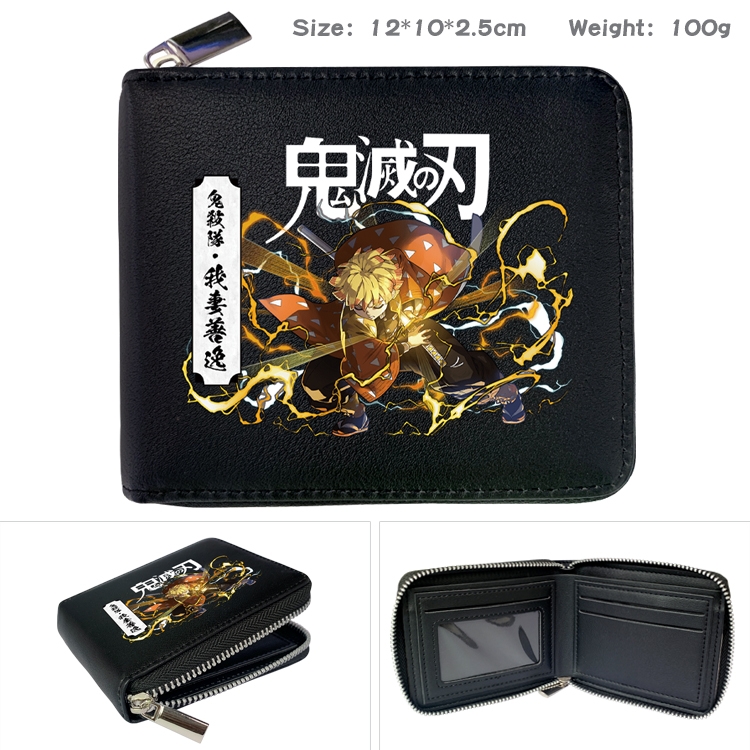 Demon Slayer Kimets Anime Full Color Short All Inclusive Zipper Wallet 10x12x2.5cm