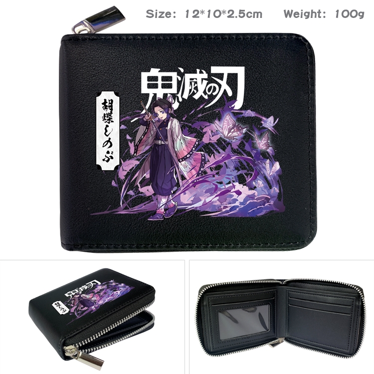 Demon Slayer Kimets Anime Full Color Short All Inclusive Zipper Wallet 10x12x2.5cm