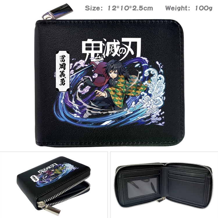 Demon Slayer Kimets Anime Full Color Short All Inclusive Zipper Wallet 10x12x2.5cm