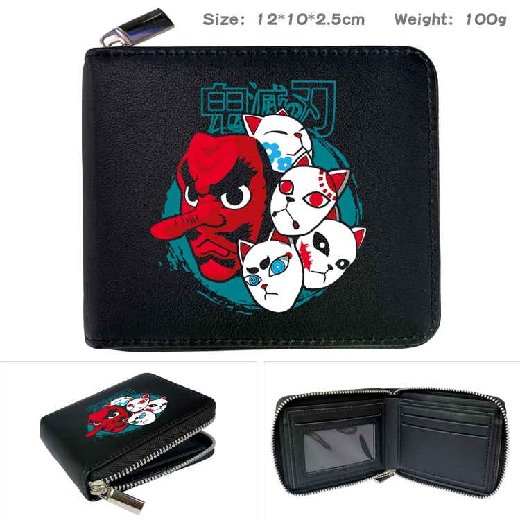 Demon Slayer Kimets Anime Full Color Short All Inclusive Zipper Wallet 10x12x2.5cm