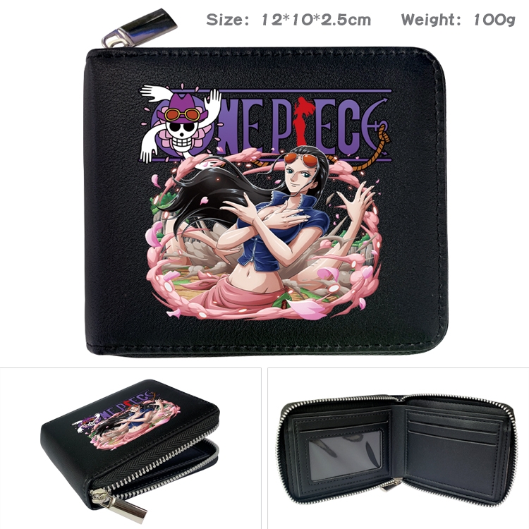One Piece Anime Full Color Short All Inclusive Zipper Wallet 10x12x2.5cm