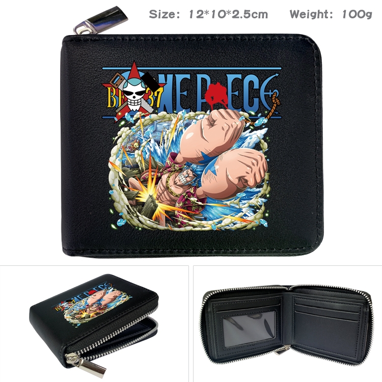 One Piece Anime Full Color Short All Inclusive Zipper Wallet 10x12x2.5cm