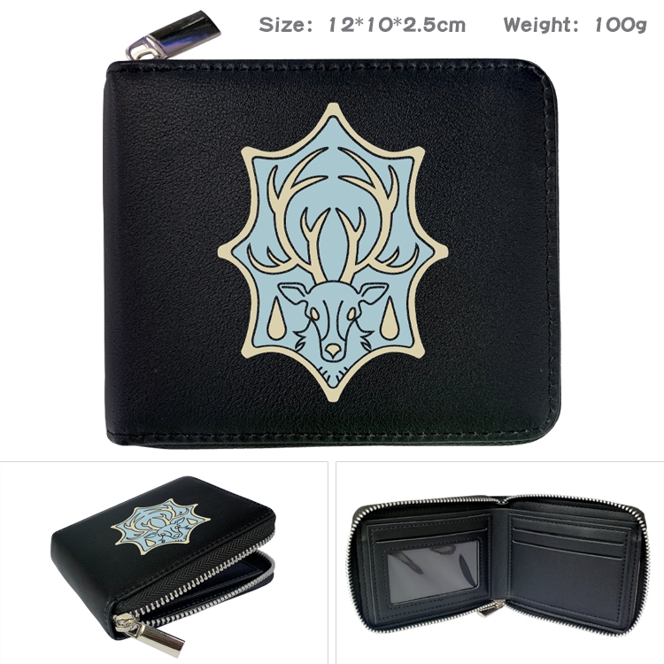 black clover Anime Full Color Short All Inclusive Zipper Wallet 10x12x2.5cm