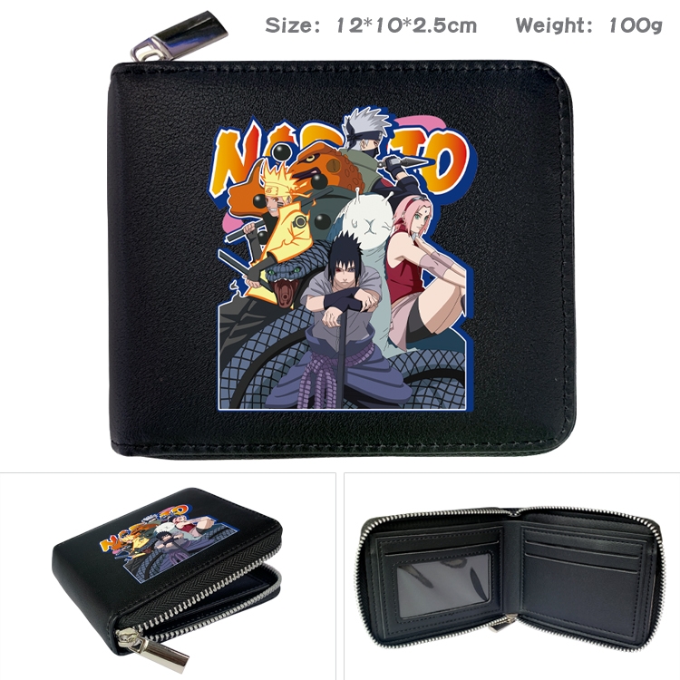 Naruto Anime Full Color Short All Inclusive Zipper Wallet 10x12x2.5cm