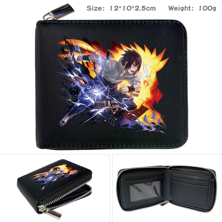 Naruto Anime Full Color Short All Inclusive Zipper Wallet 10x12x2.5cm