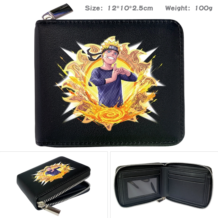 Naruto Anime Full Color Short All Inclusive Zipper Wallet 10x12x2.5cm