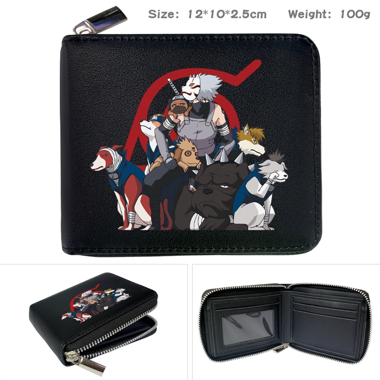 Naruto Anime Full Color Short All Inclusive Zipper Wallet 10x12x2.5cm