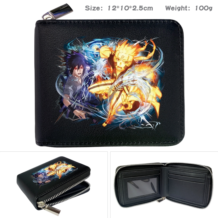 Naruto Anime Full Color Short All Inclusive Zipper Wallet 10x12x2.5cm