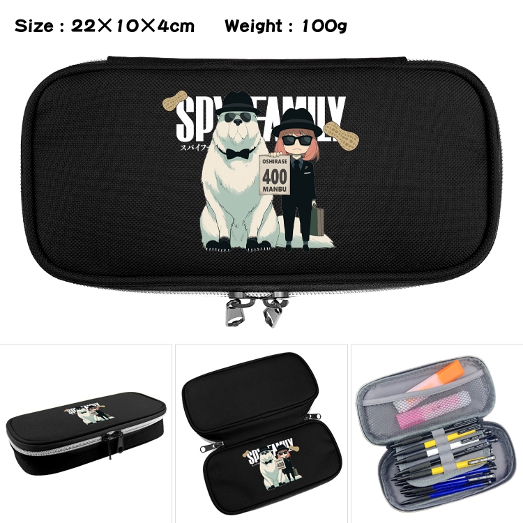 SPY×FAMILY Anime Waterproof canvas zipper clamshell pencil case pencil case 22x10x4cm