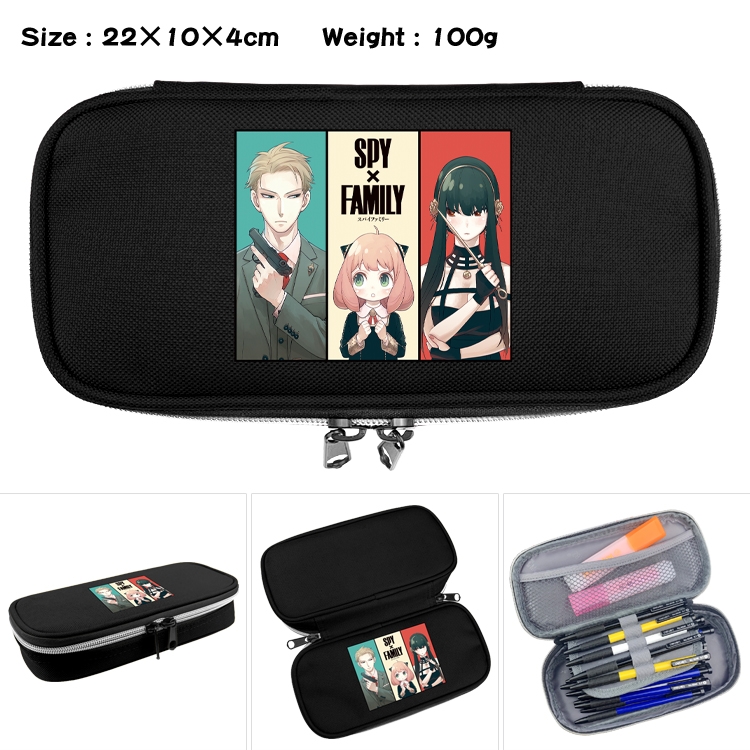 SPY×FAMILY Anime Waterproof canvas zipper clamshell pencil case pencil case 22x10x4cm