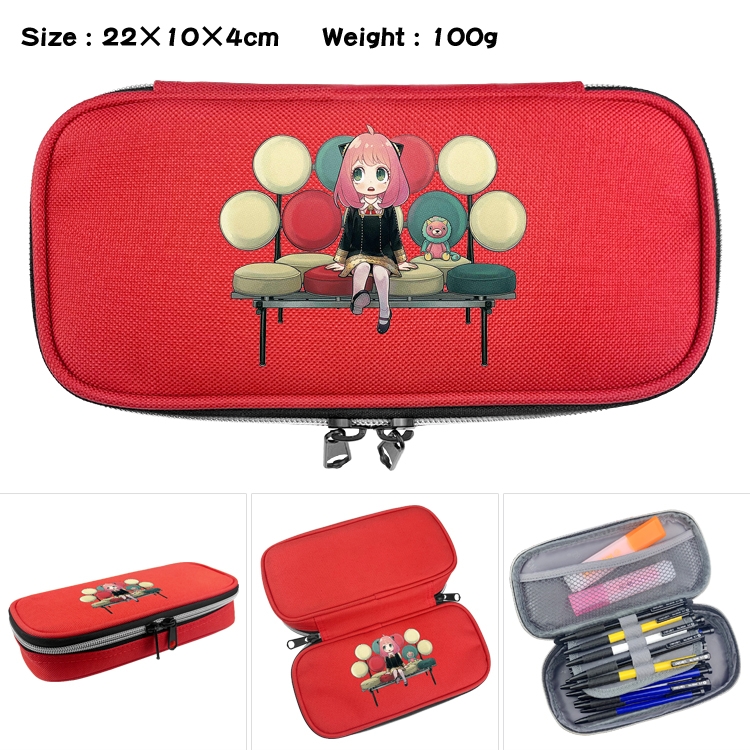 SPY×FAMILY Anime Waterproof canvas zipper clamshell pencil case pencil case 22x10x4cm