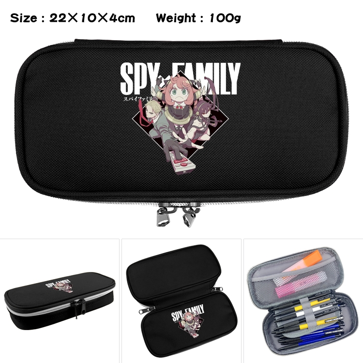 SPY×FAMILY Anime Waterproof canvas zipper clamshell pencil case pencil case 22x10x4cm