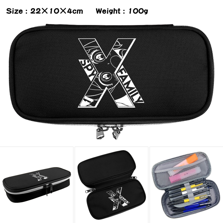 SPY×FAMILY Anime Waterproof canvas zipper clamshell pencil case pencil case 22x10x4cm