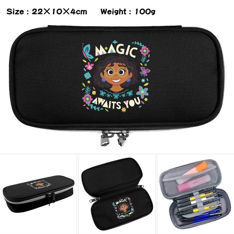 full house of magic Anime Waterproof canvas zipper clamshell pencil case pencil case 22x10x4cm