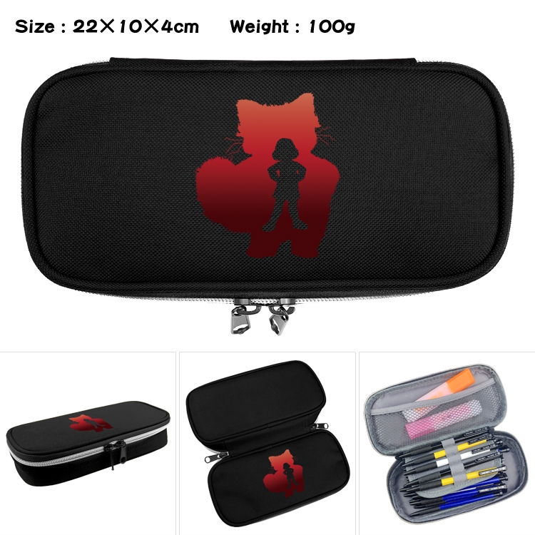 Turning Red Anime Waterproof canvas zipper clamshell pencil case pencil case 22x10x4cm