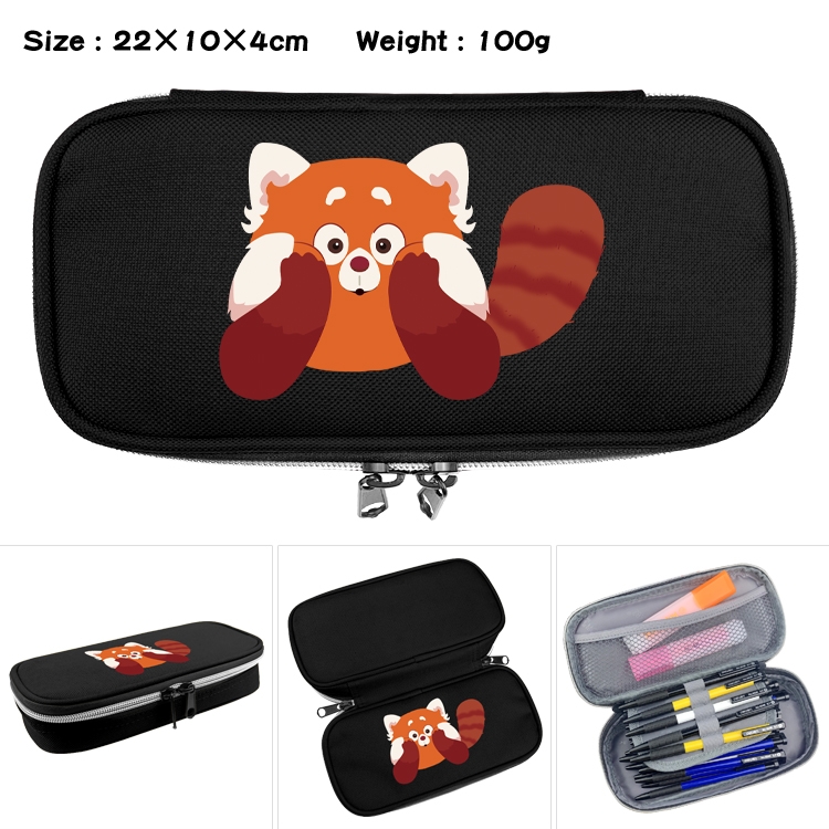 Turning Red Anime Waterproof canvas zipper clamshell pencil case pencil case 22x10x4cm