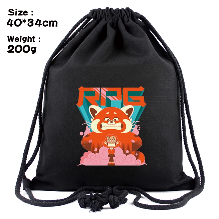 Turning Red Anime Coloring Book Drawstring Backpack 40X34cm 200g