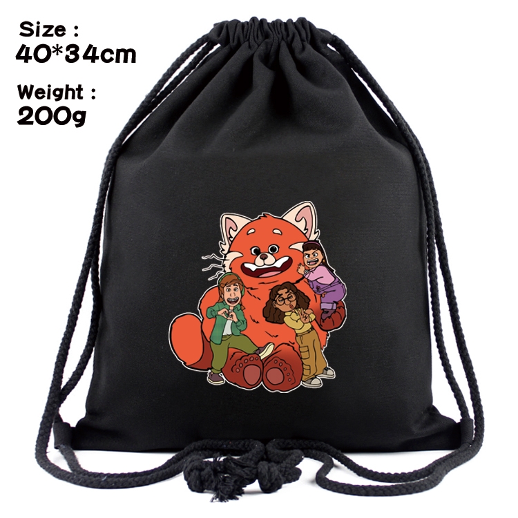 Turning Red Anime Coloring Book Drawstring Backpack 40X34cm 200g