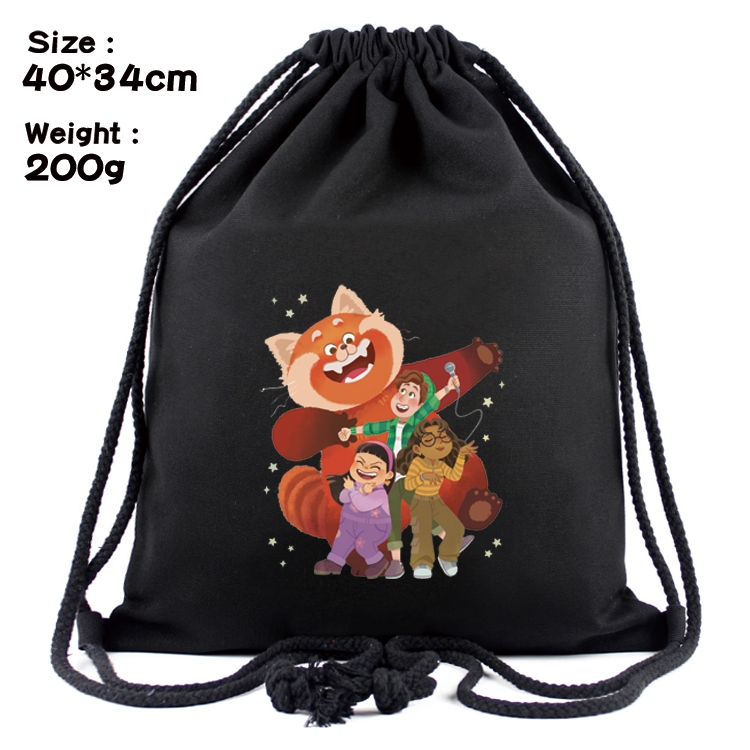 Turning Red Anime Coloring Book Drawstring Backpack 40X34cm 200g