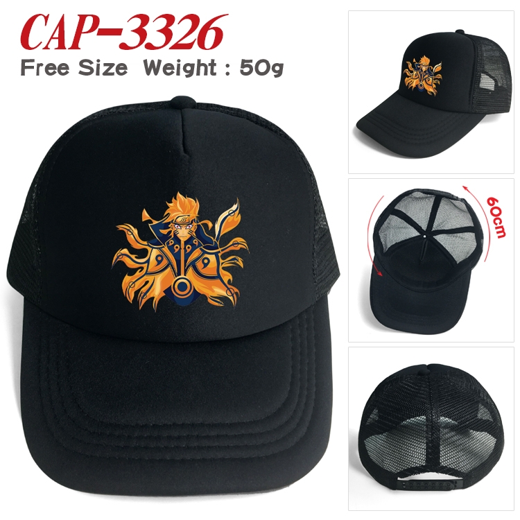 Naruto Anime mesh cap peaked cap sun hat 60cm CAP-3326