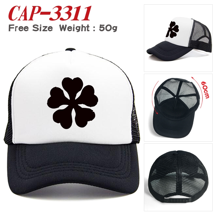 black clover Anime mesh cap peaked cap sun hat 60cm  CAP-3311