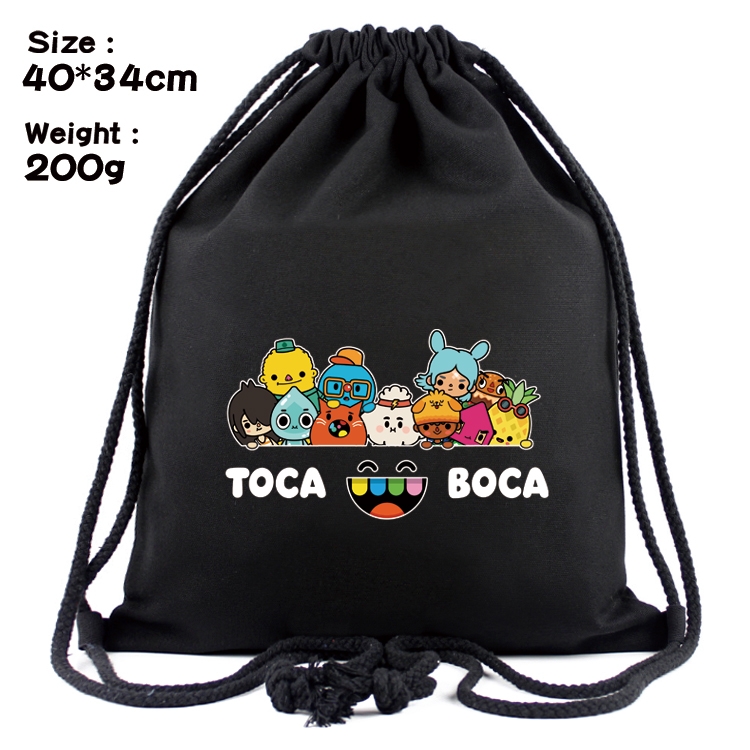 toca life world  Anime Coloring Book Drawstring Backpack 40X34cm 200g