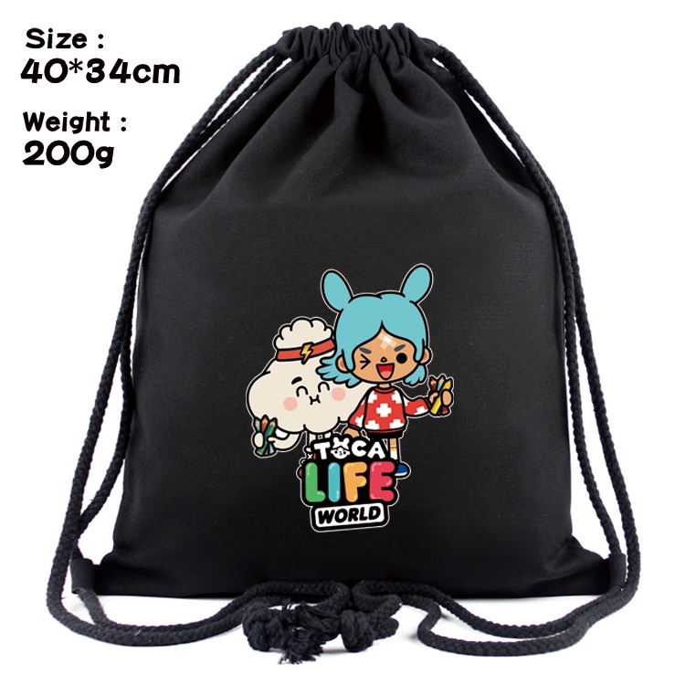 toca life world  Anime Coloring Book Drawstring Backpack 40X34cm 200g