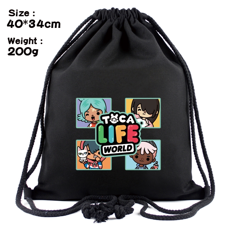 toca life world  Anime Coloring Book Drawstring Backpack 40X34cm 200g