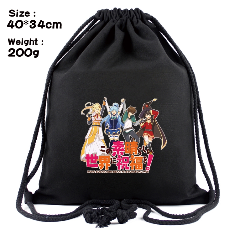 Blessings for a better world Anime Coloring Book Drawstring Backpack 40X34cm 200g