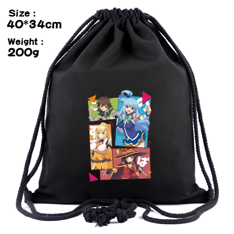 Blessings for a better world Anime Coloring Book Drawstring Backpack 40X34cm 200g