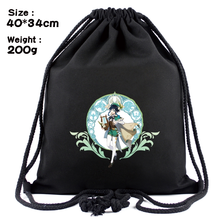 Genshin Impact  Anime Coloring Book Drawstring Backpack 40X34cm 200g