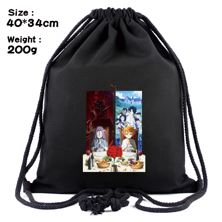 The Promised Neverla Anime Coloring Book Drawstring Backpack 40X34cm 200g
