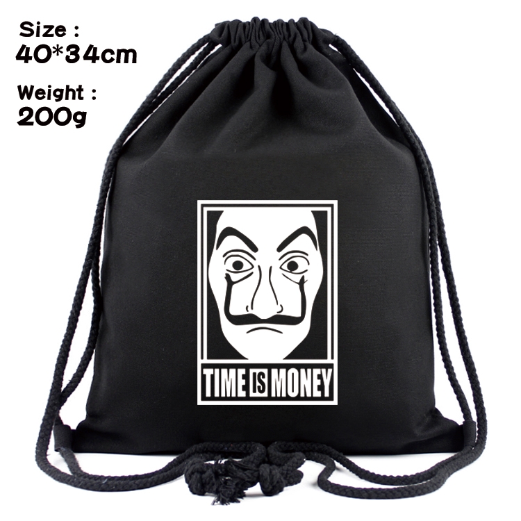 Money Heist Anime Coloring Book Drawstring Backpack 40X34cm 200g